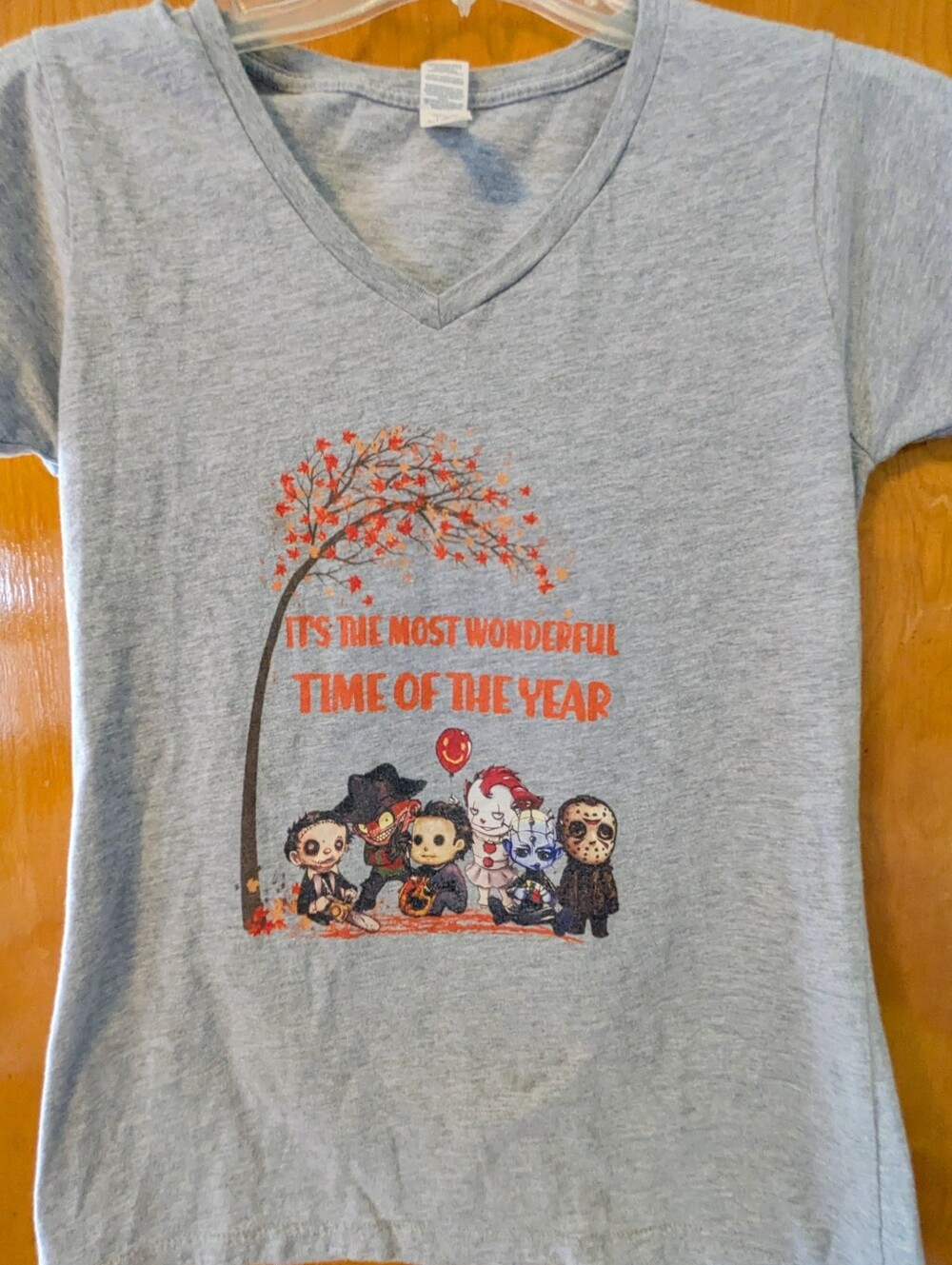 Gildan Light Heather Gray Graphic Halloween Tee Sz. L